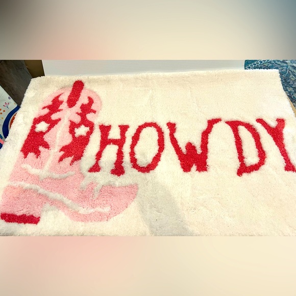 Portwood Home Collection Other - Viral TikTok HOWDY with Cowgirl Boot Bath Rug- NWT